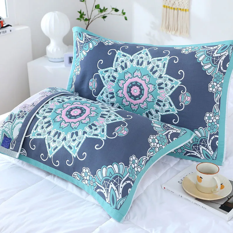 

2pcs/lot Jaquard Gauze Cotton Pillow Towel Star Style Bed Throw Pillowcase Cover Soft Pillow Case Towel 75*52cm Drop Shipping