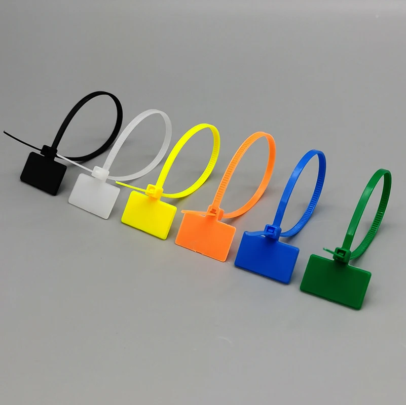 Easy Mark 4*150mm Nylon Cable Ties Tag Labels Plastic Loop Ties Markers Cable Tag self-locking Zip 50pcs