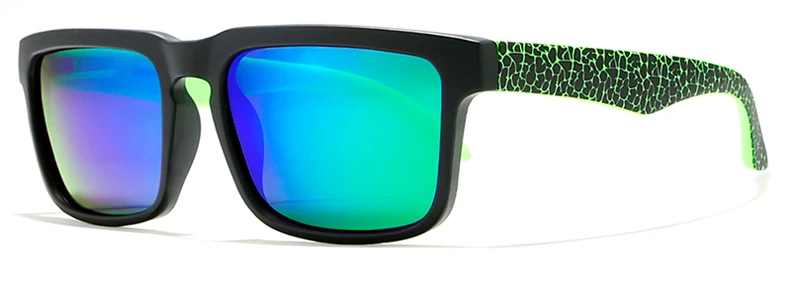 Очень крутые Мужские поляризационные солнцезащитные очки в оправе с каракулями KDEAM, брендовые Квадратные Солнцезащитные очки, 12 цветов, UV400, коробка KE76