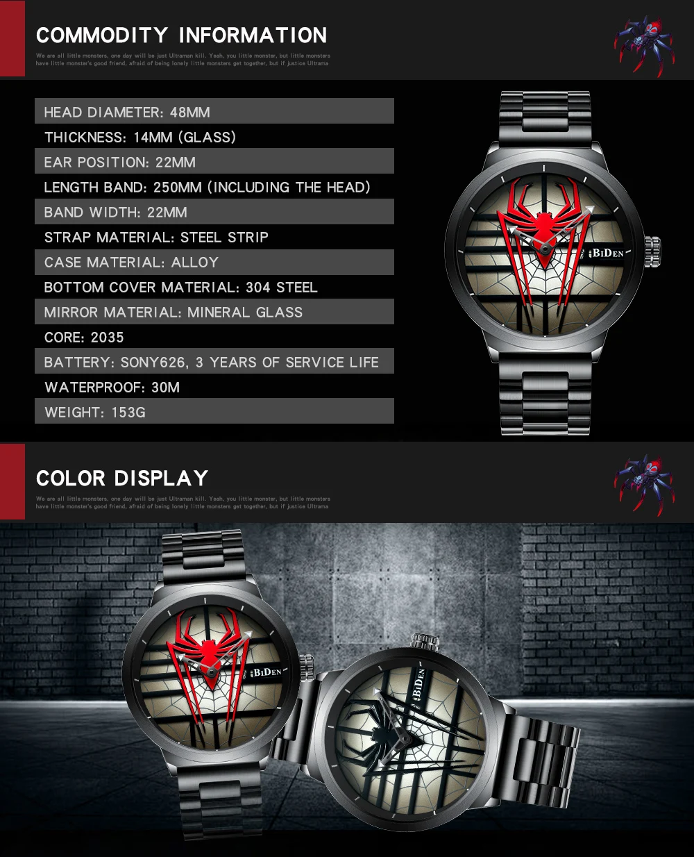 BIDEN мужской роскошный бренд часов полностью Стальные кварцевые часы водонепроницаемые мужские наручные часы модные спортивные часы