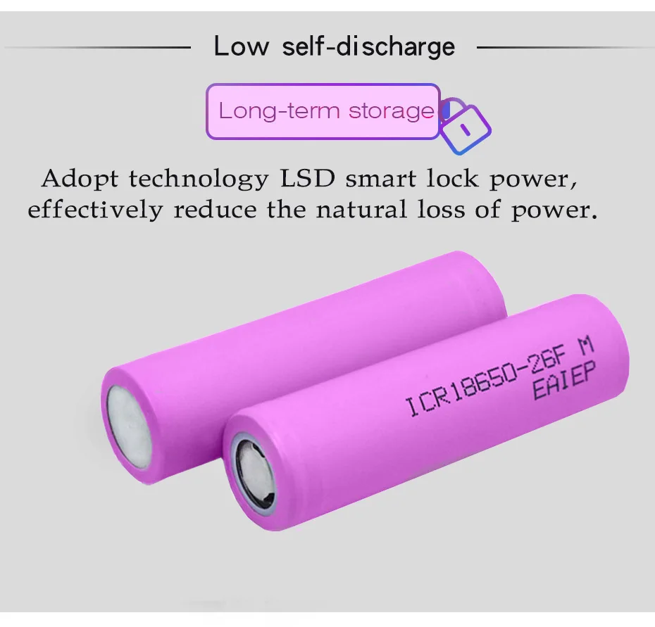 1-8 шт. EAEIP 18650 3,7 в 2600 мАч литиевая аккумуляторная батарея li ion 18650 для налобного фонаря