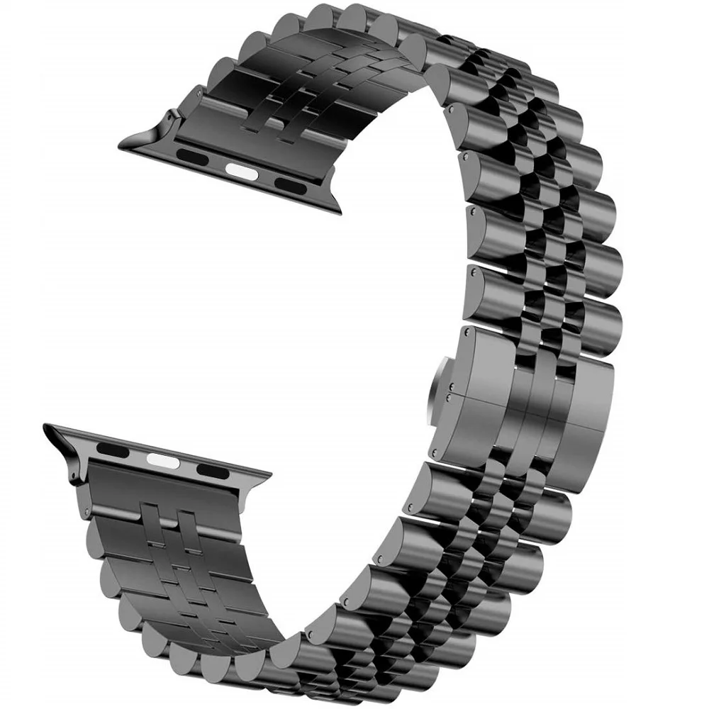 Браслет звеньевой из нержавеющей стали для iWatch спортивный ремешок apple watch 5 6 40 мм 44