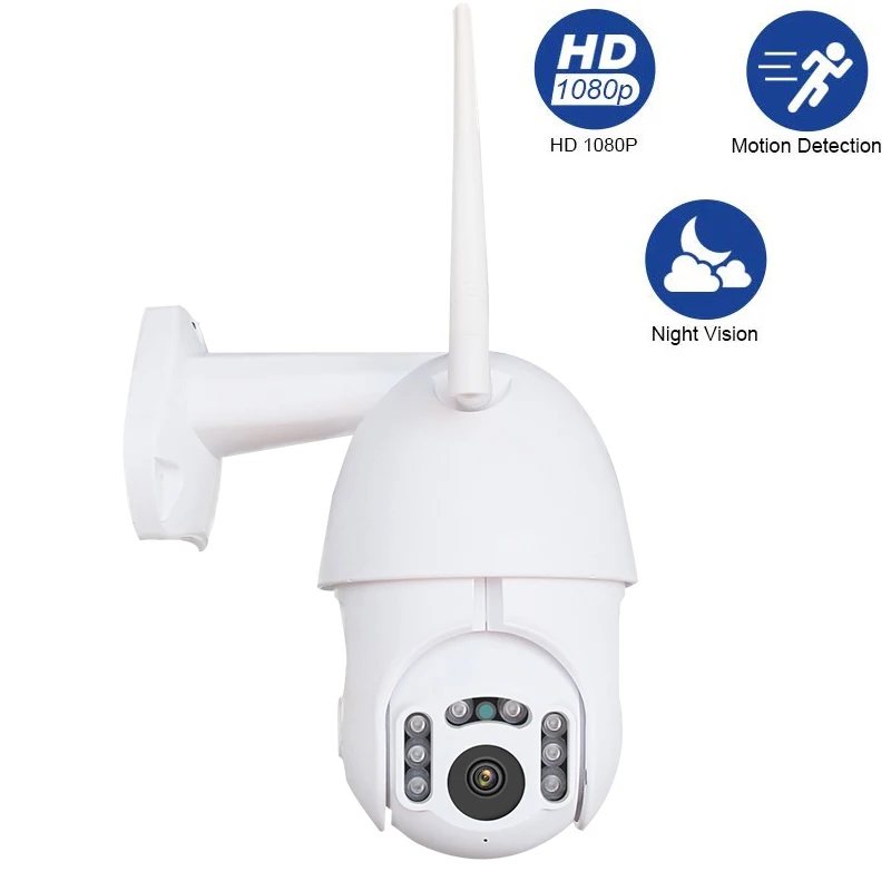 Открытый Водонепроницаемый видеокамера с Wi-Fi 1080P IP камера CCTV Камеры Скрытого видеонаблюдения функции панорамирования, наклона и 2-полосная аудио ИК Ночное видение Обнаружение движения