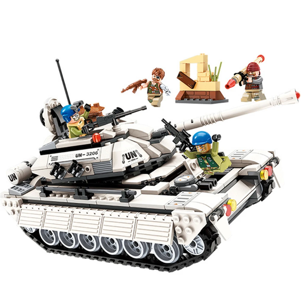 

Fit Military Series World War Army Thunder Mission Tank Soldier Figures Enlighten DIY Building Blocks Toys For Boy Birthday Gift