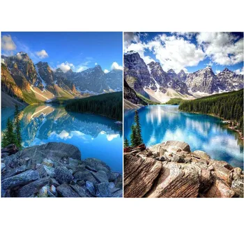 

DIY Diamond Painting Sky White Clouds Blue Lake Decorative Painting Cross Border Electricity Supplier Amazon Hot Sales Manufactu