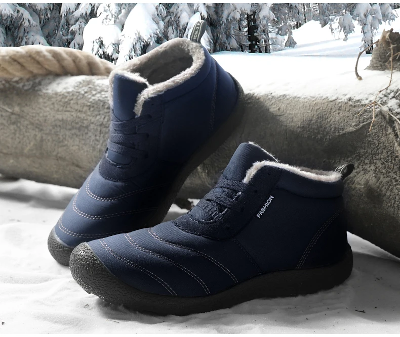 Зимние мужские ботинки; Теплая обувь на меху для мужчин; Зимние ботильоны; большие размеры 39-48; теплые плюшевые кроссовки с высоким берцем; Zapatos De Hombre