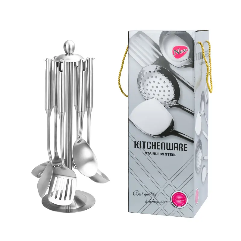 Set Di 2 Spatole In Acciaio Inox 304 Per Wok | Utensili Da Cucina Metallici Resistenti | Con Foro Per Appendere