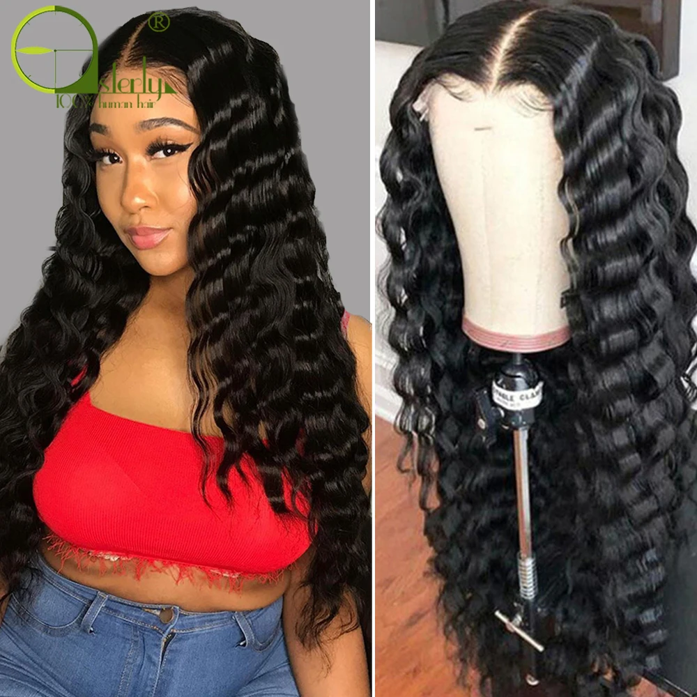 Sterly 6x6 Lace Closure Wig Deep Wave Human Hair Wigs for Woman Brazilian Front Pre Plucked | Шиньоны и парики