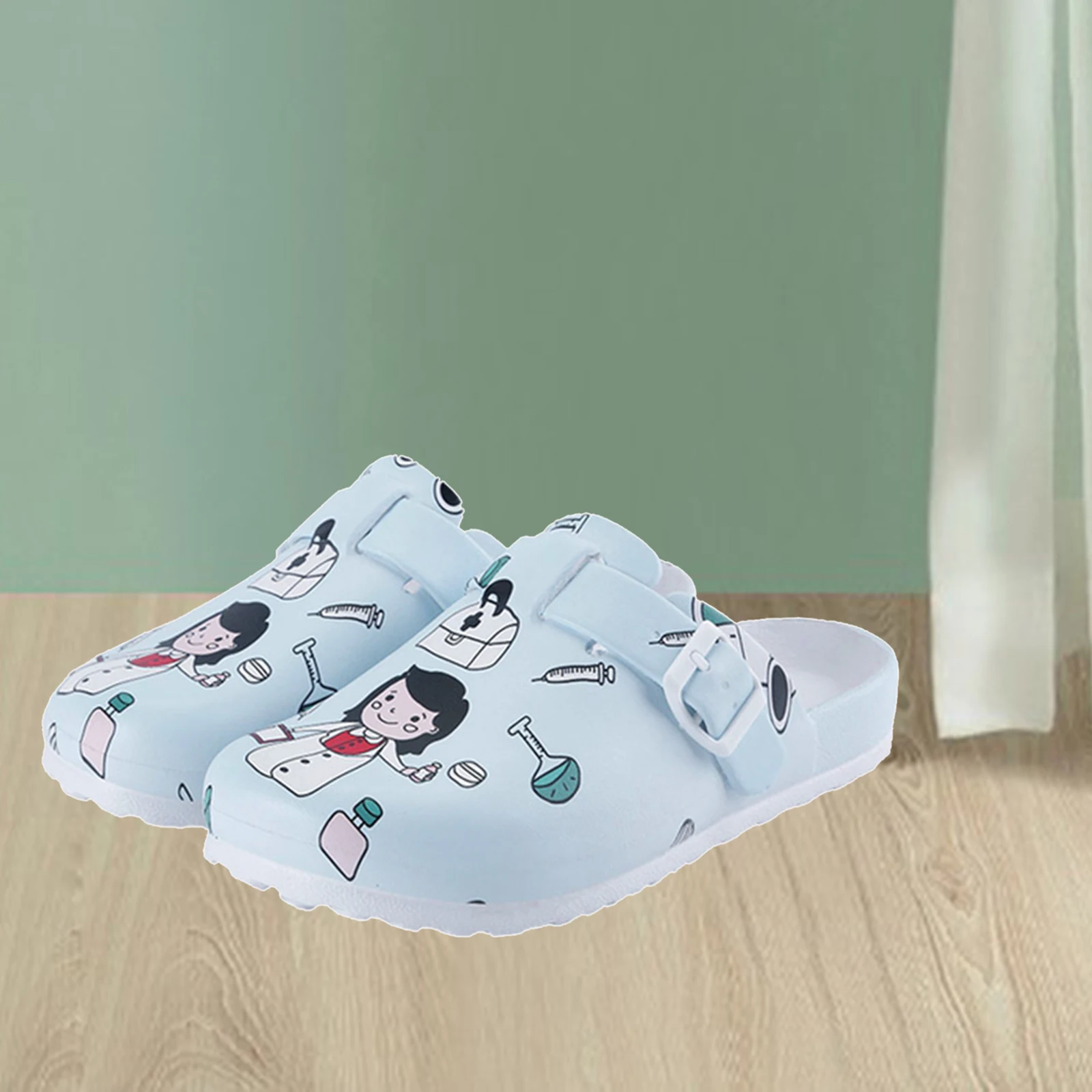 

Womens Printed Work Chef Nursing Clogs Shoes -Anti Slip Work Shoes Slipers