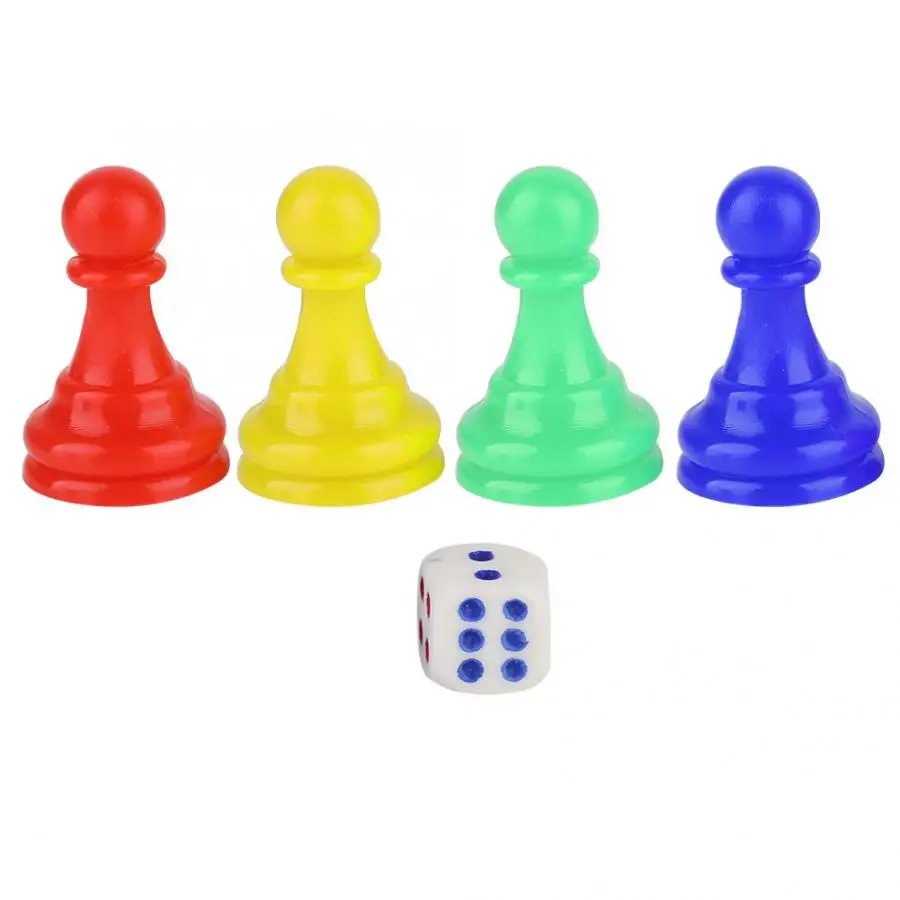 High Qulity board game Plastic Colorful Pieces Pawn Chess Pieces Dice Set for Board Games Accessories Chess Games accessories