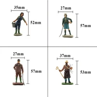 1:32 Model People Farm Villain On Farm for Landscape Railway Layout 4Pcs/set Sand Table Scene 2