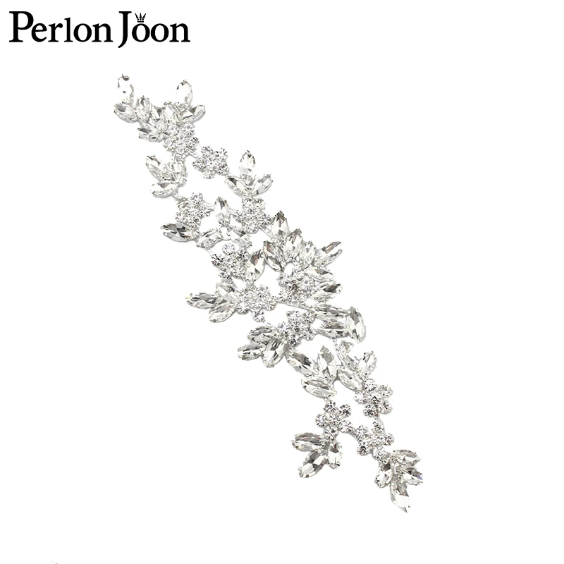 Ab Crystal Strass-Applikation zum Aufnähen, Blumen-Patch für Hochzeitskleider, Ärmel-Accessoires YHZ013 – Detail 4