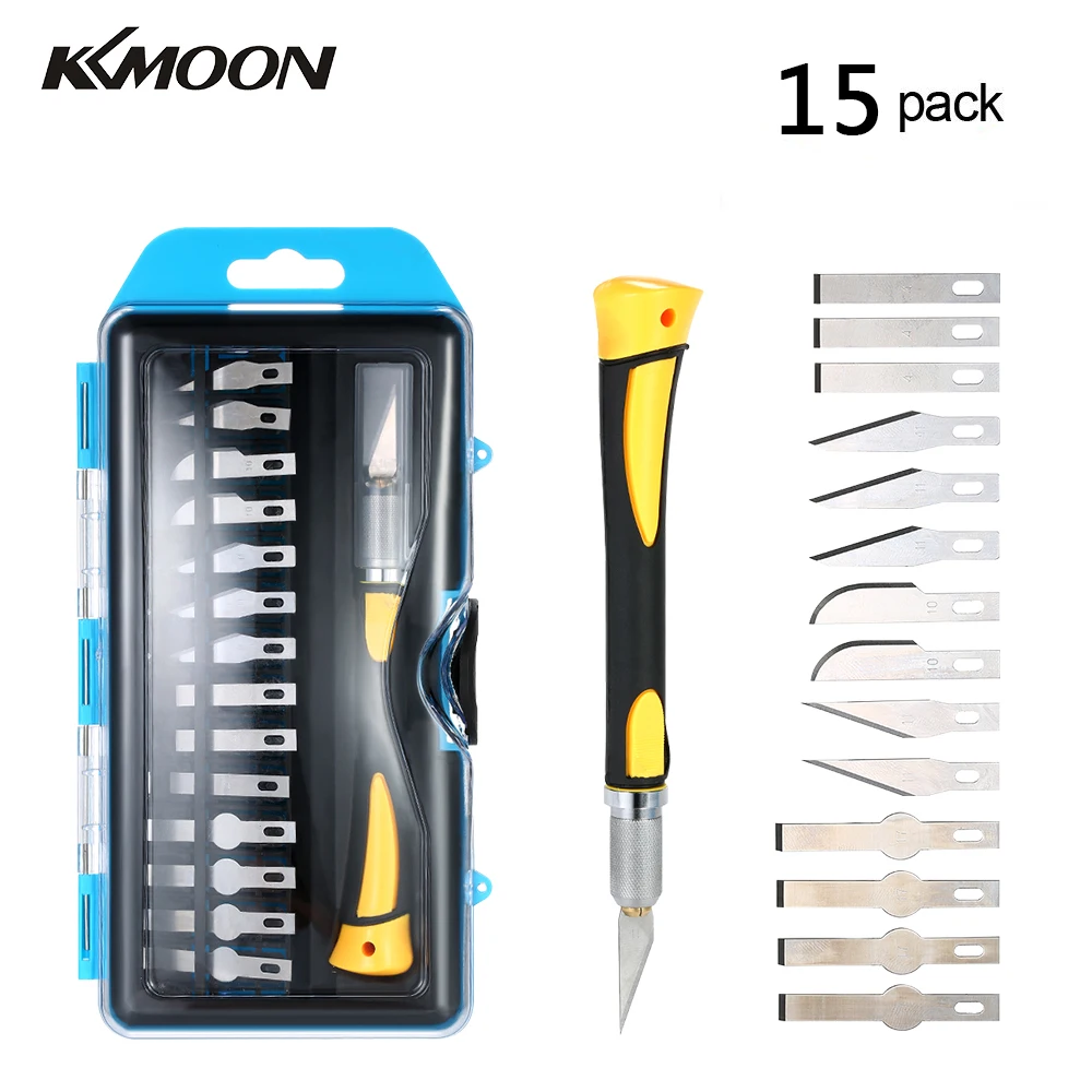 

KKmoon High-quality Precision Engraving Craft Knife Set Wood Carving Pen Tools with 14 Blades and Safety Cap for CuttingTrimming