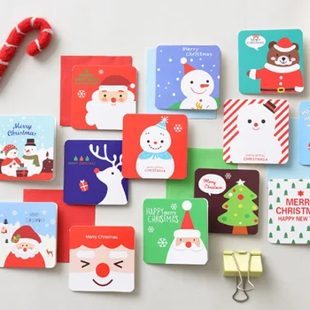 

16/20/24Pcs/lot Christmas Greeting Card Kids Mini Christmas Blessing Greeting Cards Envelope New Year Postcard Gift Card Party