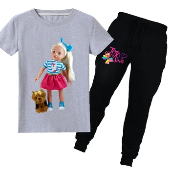 

2020 Kids Casual Summer Clothes Outfits Girls T Shirt Long Pants 2pcs Sets JOJO Siwa T-shirts Pants Suits Girl Fashion Costume