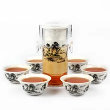 150 мл стеклянный заварник с фильтром Interaural стеклянный чайник чайное устройство глазурь синий и белый фарфор фильтрующая вставка кунгфу Чайный Набор