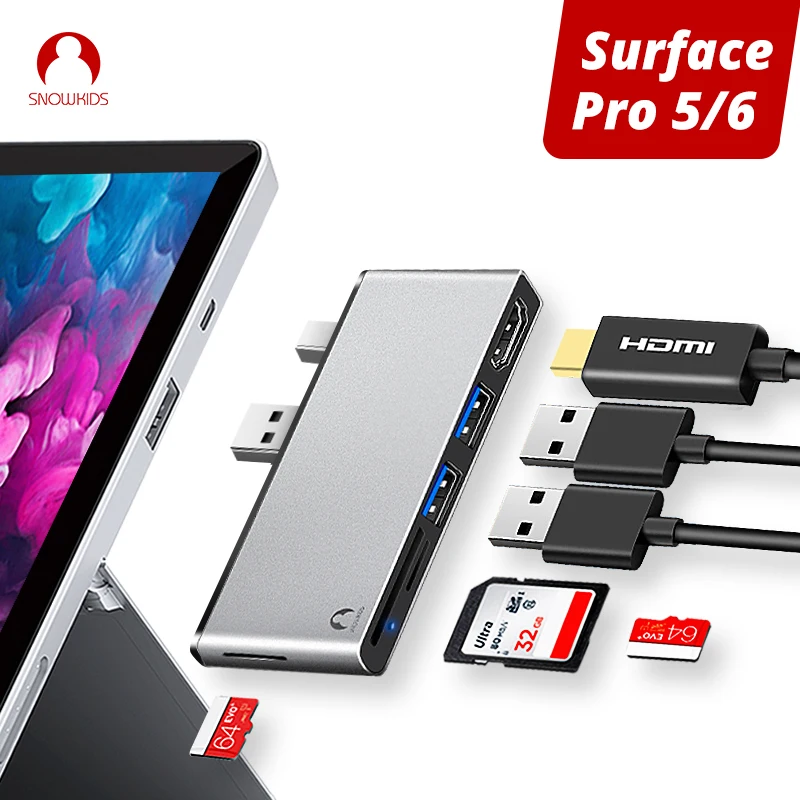 Snowkids для поверхности USB Hub Dock Pro5 2017 Pro6 Combo Adapter DP display to HDMI 3 0 SD TF Ports Surface Pro|USB-хабы| |