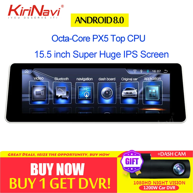 KiriNavi, 8 ядер, 1 Din, Android 8,0, 2+ 32 ГБ, 15,5 дюйма, автомобильный dvd-плеер, автомобильное радио, gps навигация для AUDI A6, A6L, 2013-, wifi, Bluetooth