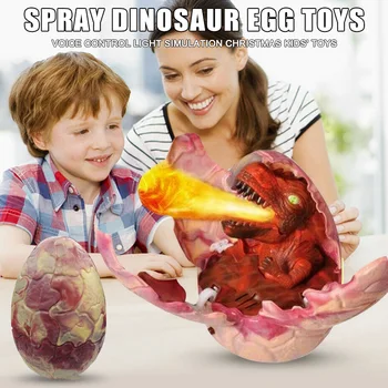 

Voice Control Light Simulation Hatching Spray Dinosaur Egg Christmas Toys for Kids Children MDJ998