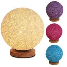 Плетеный ротанговый Шар Настольная лампа Takraw ночной Светильник для спальни гостиной USB Внутреннее освещение Рождественский домашний Декор Светильник