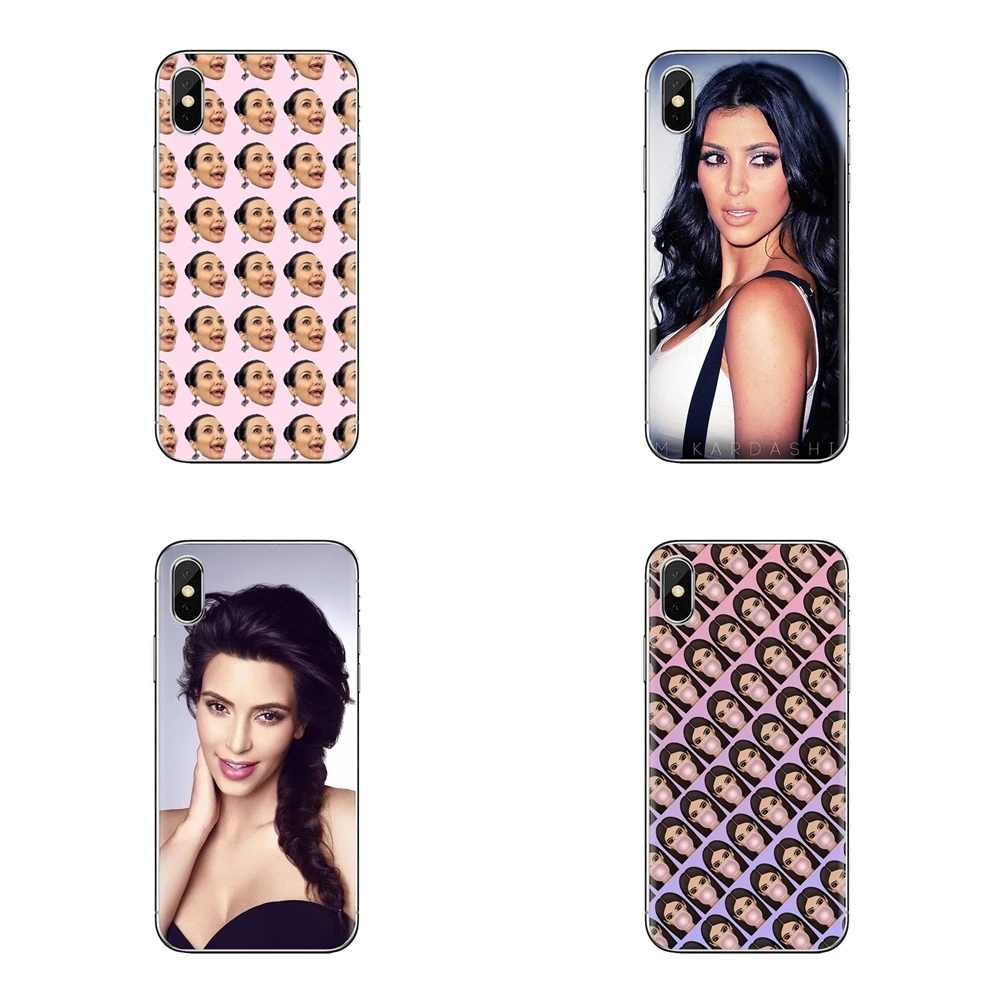 Transparent Soft Shell Covers For iPod Touch Apple iPhone 4 4S 5 5S SE 5C 6 6S 7 8 X XR XS Plus MAX Kim Kardashian Kimoji |