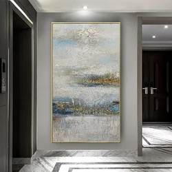 Hand-painted High Quality Golden texture Abstract Oil Painting on Canvas wall art Abstract home Decor Painting for Living Room