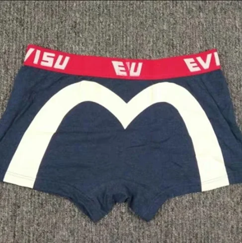 Новые полки Аутентичные Evisu повседневные мужские Tide бренд-Боксер Дышащие Боксеры хлопок печати мода боксер короткий жилет - Цвет: Blue M