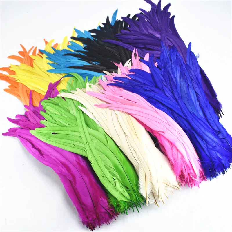 

Wholesale 50pcs/Lot 35-40CM Rooster Coque Tail Feathers for Crafts Natural Rooster Feather Pheasant Feather Carnaval Assesoires