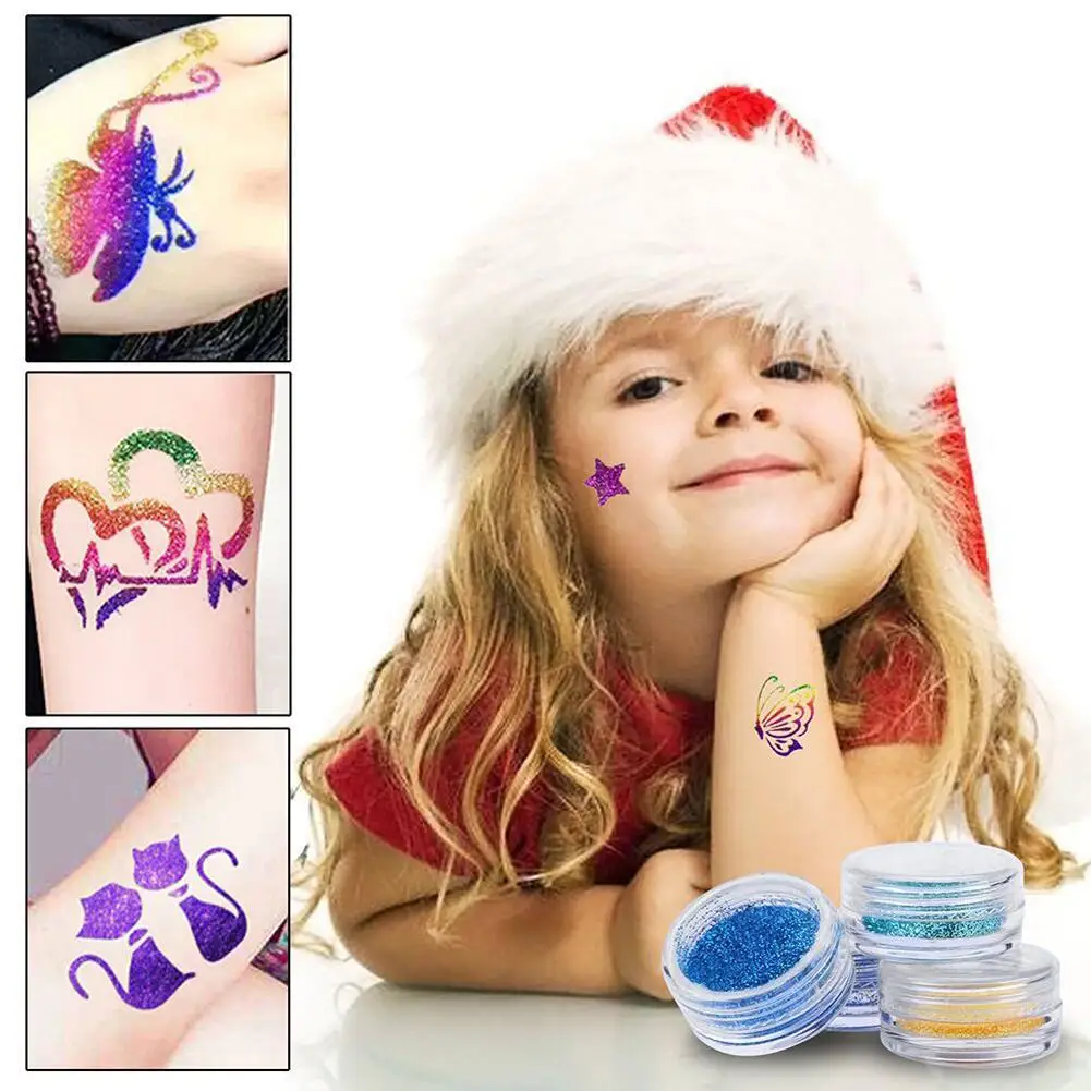 Diamond Glitter Tattoo Set Semi-permanent Simple Tattoo Template Send 60 Template Set Body Painting Art For Kids Teenagers
