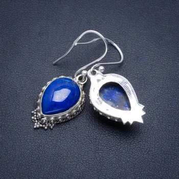 

Natural Lapis Lazuli Handmade Unique 925 Sterling Silver Earrings 1.5" A2323