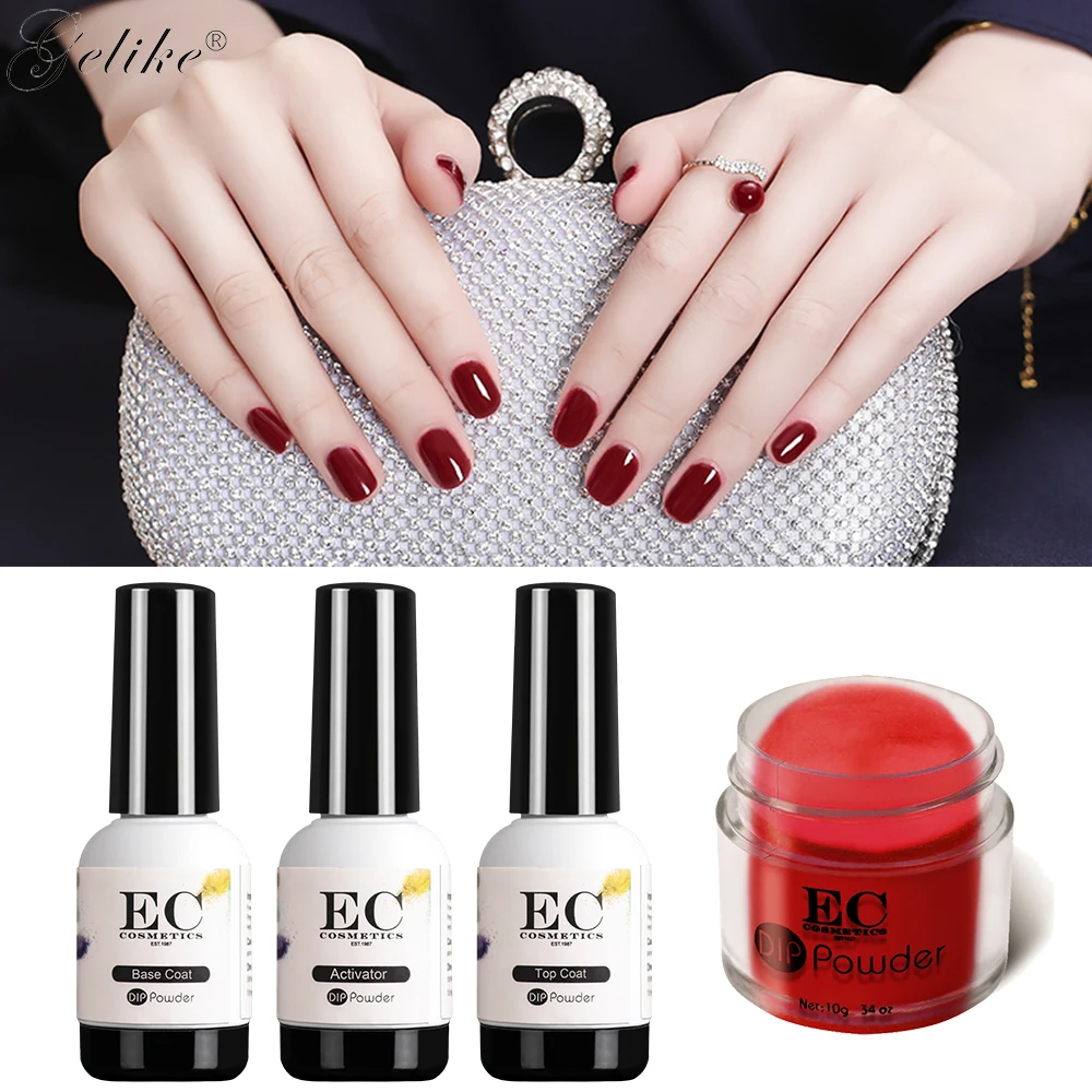 Gelike Colors Dip Nails Powder Gel Polish Acrylic Manicure Lacquer System No Uv Light Finger Extension Dust Decorations | Красота и