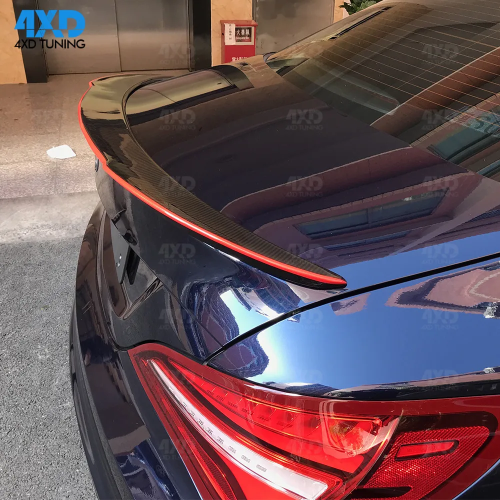 For Mercedes CLA AMG C117 Rear Spoiler Wing with red line FD Style 2013 2014 2015 W117 Carbon Fiber Trunk Spoiler