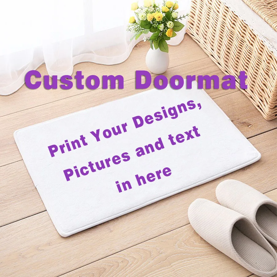 Personlized doormat anti-slip Backing Printed your design picture photo, suede Flannel Floor doormat for Bath Living Room
