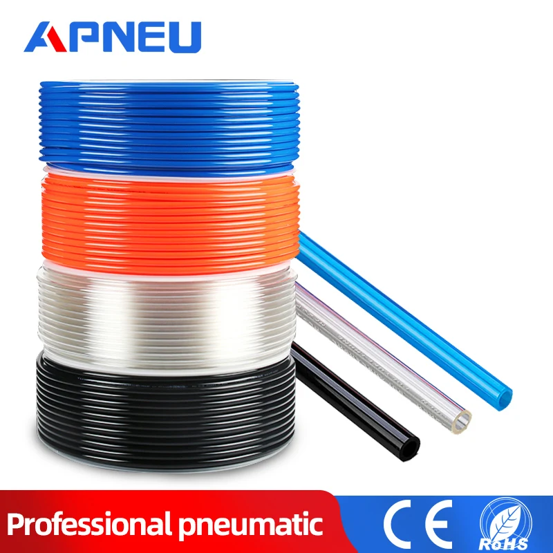 

10M Air Tubing Pneumatic Pipe Tube Hose 10mm OD 6.5mm ID 8mmx5mm 6mm x 4mm 2.5mm 12x8mm Transparent Blue Red PU Air Gas Pipe