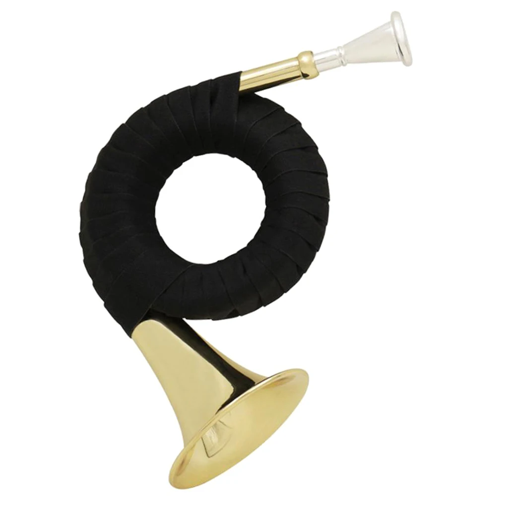 1 Set Golden Mini Brass Bb Hunting Horn Gift For Kids Beginners Students