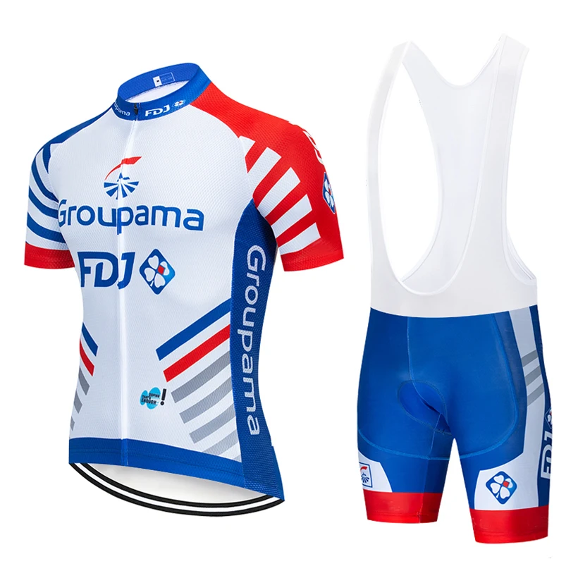 FDJ hombres Ropa deportiva al aire libre de la bicicleta de carreras de Ciclismo camisetas de secado raspido transpirable de Gel