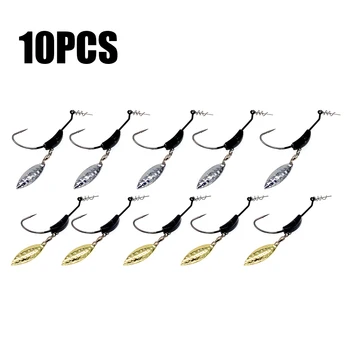 

10Pcs/set Fishing Crank Hooks Sequin Spinner Bearing Bait Lure Hook With Lead Quick Sinking Hook Parts