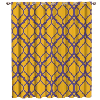 

Moroccan Yellow Pattern Window Blinds Curtains Bathroom Kitchen Bedroom Indoor Floral Decor Kids Curtain Panels With Grommets