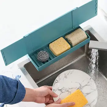 

Sink Splash Guard Splatter Guard With Suction Cup Drain Board Soap Sponge Holder Telescopic Detachable For Kitchen Bathroom