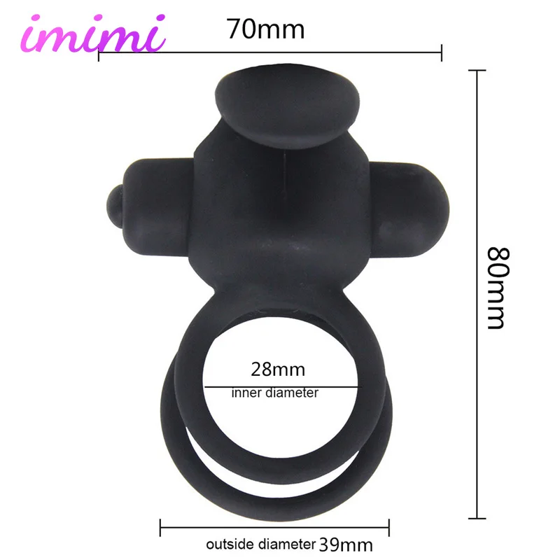 Double Rings Cock Vibrator Male Ring Delay Premature Ejaculation Penis Ball Loop Lock Prostate Massager Male Masturbator Sex Toy Double Rings Cock Vibrator Male Ring Delay Premature Ejaculation Penis Ball Loop Lock Prostate Massager Male Masturbator Sex Toy