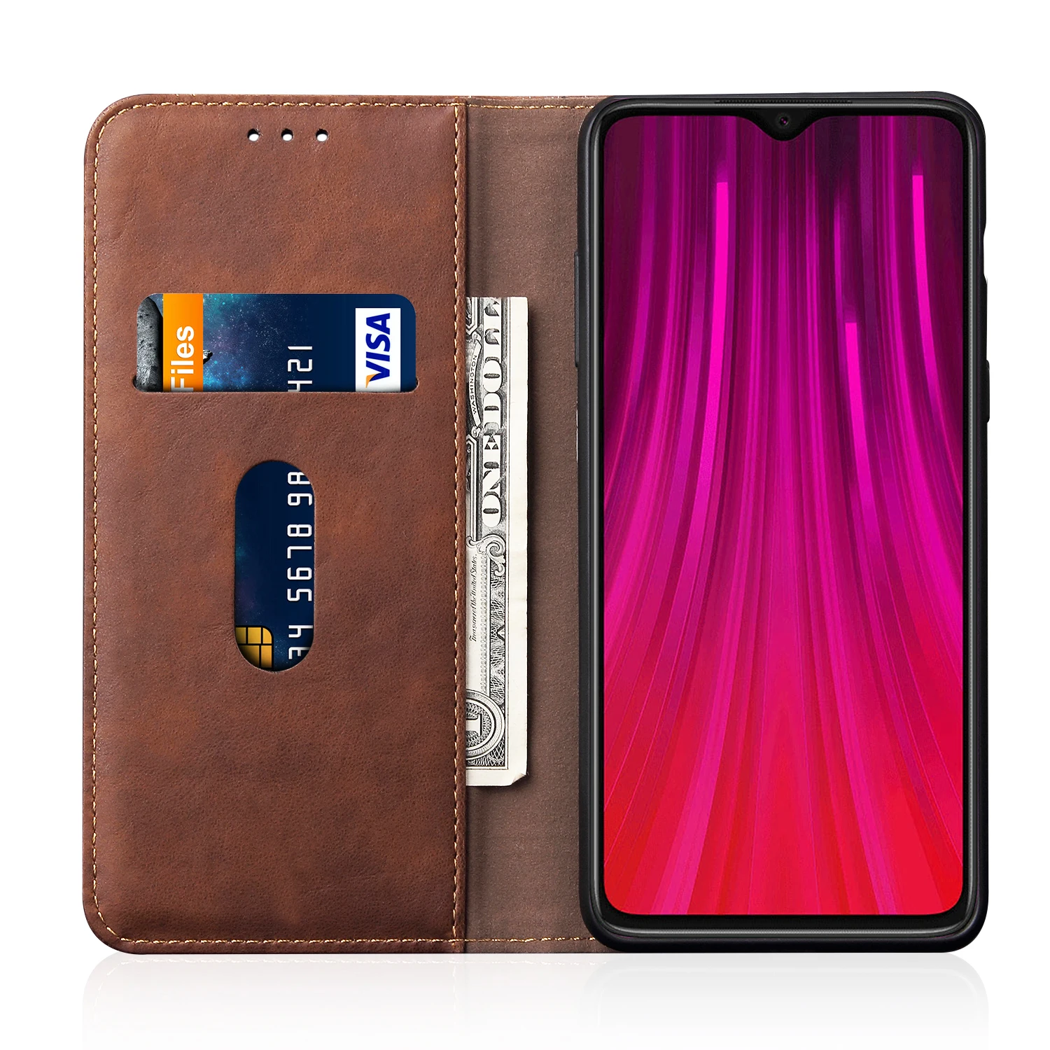 Wallet Cases For Xiaomi Redmi Note 8 Pro Case Magnetic Closure Book Flip Cover Leather Card Photo Holder Phone Bags | Мобильные