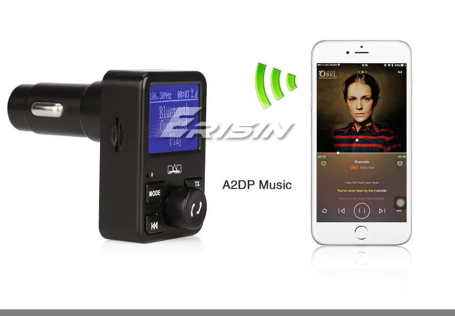 Erisin ES367 автомобильное радио стерео DAB+ цифровой приемник Bluetooth USB зарядное устройство дуплексный MP3 A2DP RDS