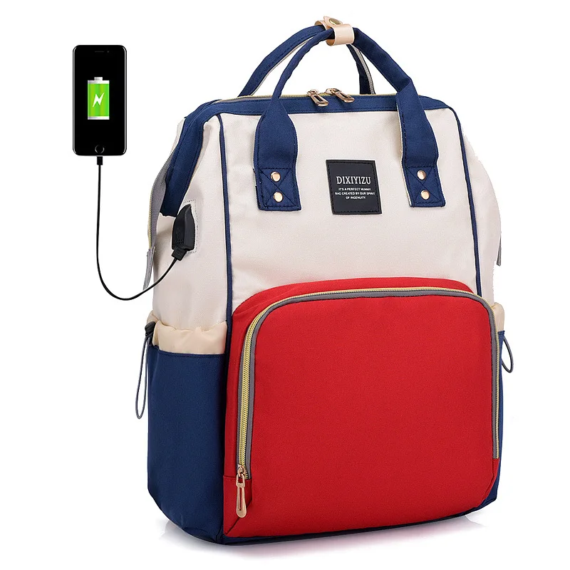 

Amazon Cross Border Hot Selling Diaper Bag New Style Upgrade Multi-functional Diaper Bag Shoulder Hand Large-Volume Diaper Bag