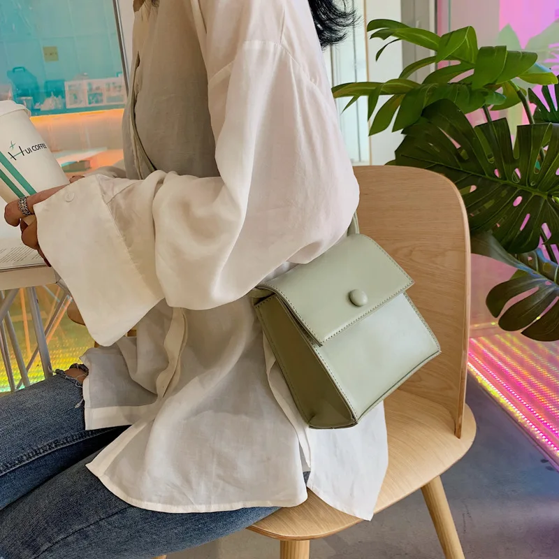 

Textured Simple Shoulder Bag 2020 Spring And Summer New Style Candy-Colored Versatile WOMEN'S Bag Shoulder Square Sling Bag