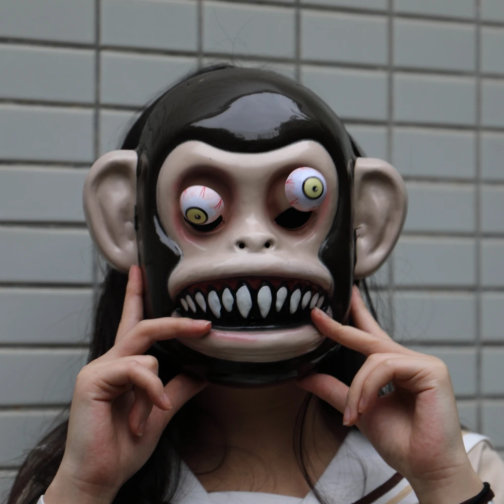 Animal Masks Animal Themed Costumes Monkey Orangutan Mask Cosplay Prop Halloween Accessories Men Women Face Mask Full Head (2)