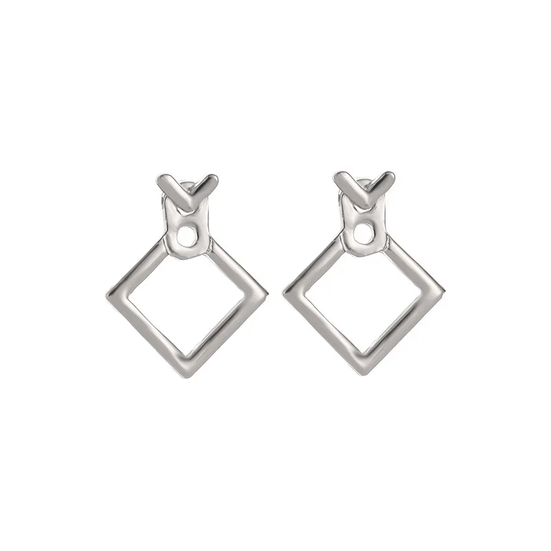 В году дизайн бренда минималистичные геометрические полые квадратные серьги для женщин - Окраска металла: 2