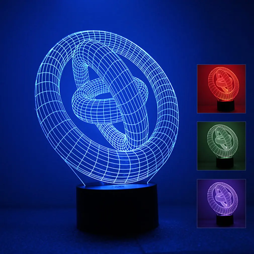 Colorful 3D Night Light Heart Night Light Eye Care LED Light Bedside Night Lamp Home Decoration Birthday Gift