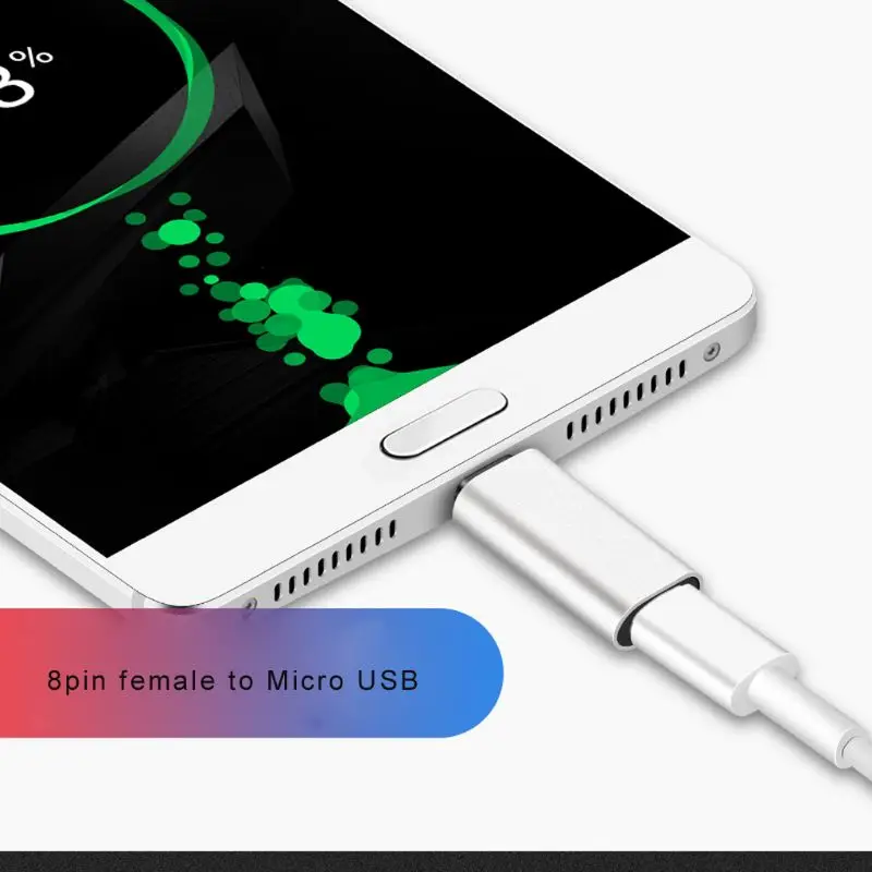 8pin Женский к Micro USB Мужской зарядный конвертер разъем адаптер для samsung/huawei/Xiaomi/zte/Android смартфон
