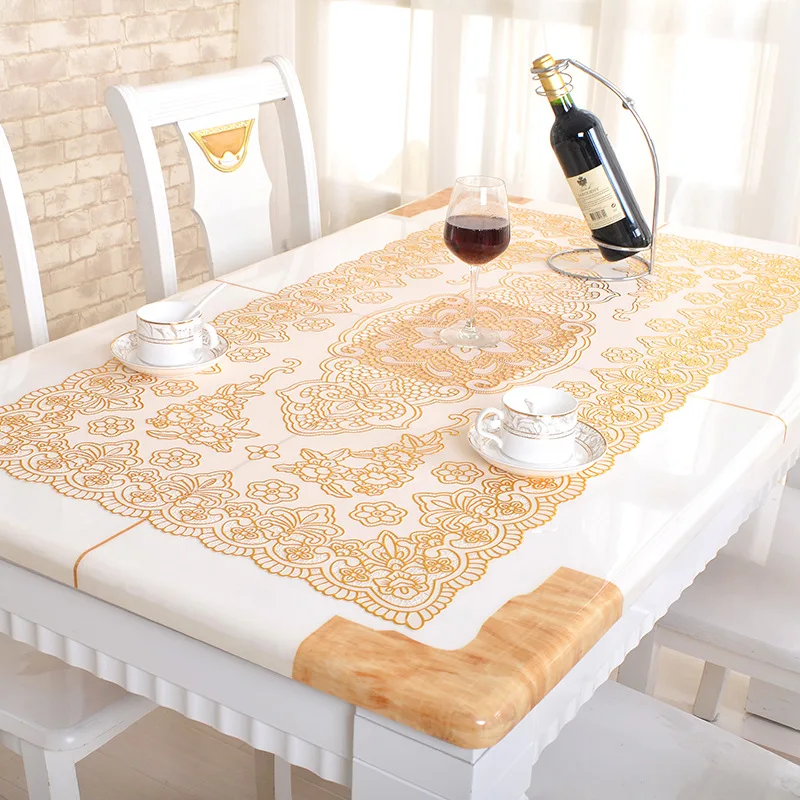 

Table Cloth PVC Table Cloth Rectangular Waterproof Oilproof Tablecloth Home Hotel Cover Table Mat