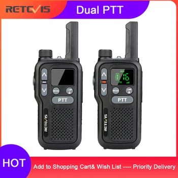 

Retevis RB618 RB18 Walkie Talkie 2pcs Dual PTT PMR Radio PMR 446 LCD Display FRS NOAA Transceiver Two Way Radio Walkie Talkie